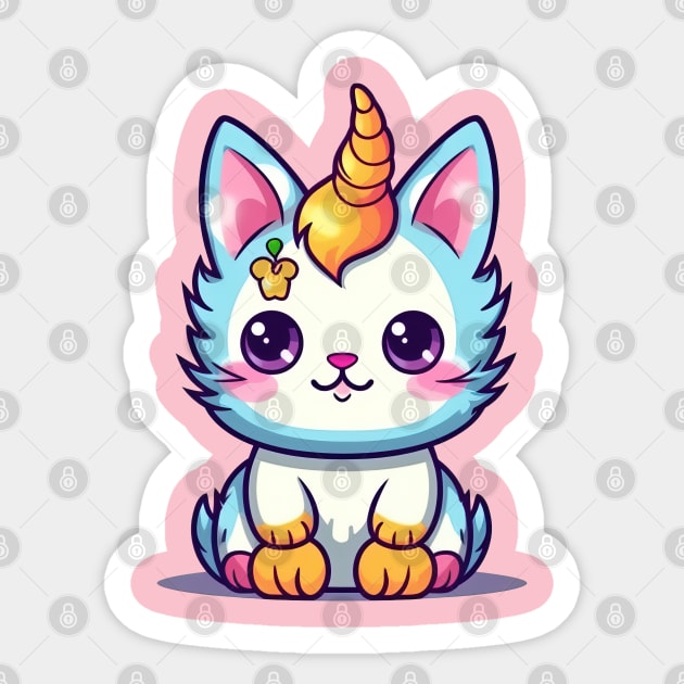 Baby cat unicorn Sticker by RosaliArt